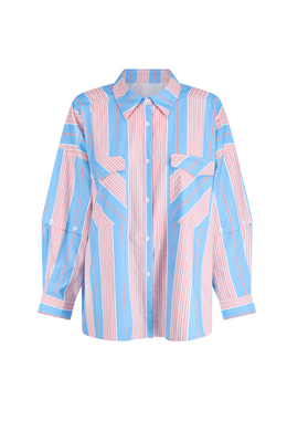 Commonplace - Eastern Shirt, Baby Blue/ Pink Stripe