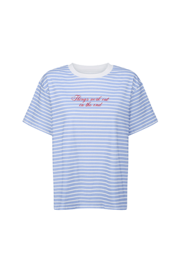 Commonplace - Morale T Shirt, Blue Stripe