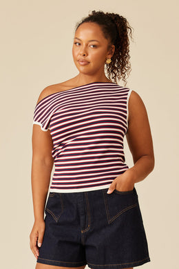 Ruby - Emma Knit Top, Riviera Stripe