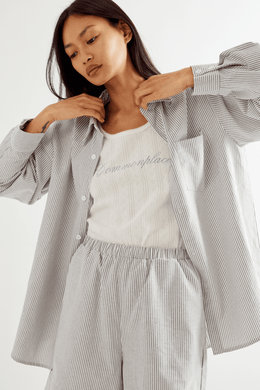 Commonplace - Beech Cottage Shirt, Black White Stripe