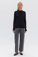 Assembly Label - Adria Wool Cashmere Knit Long Sleeve Top, Black