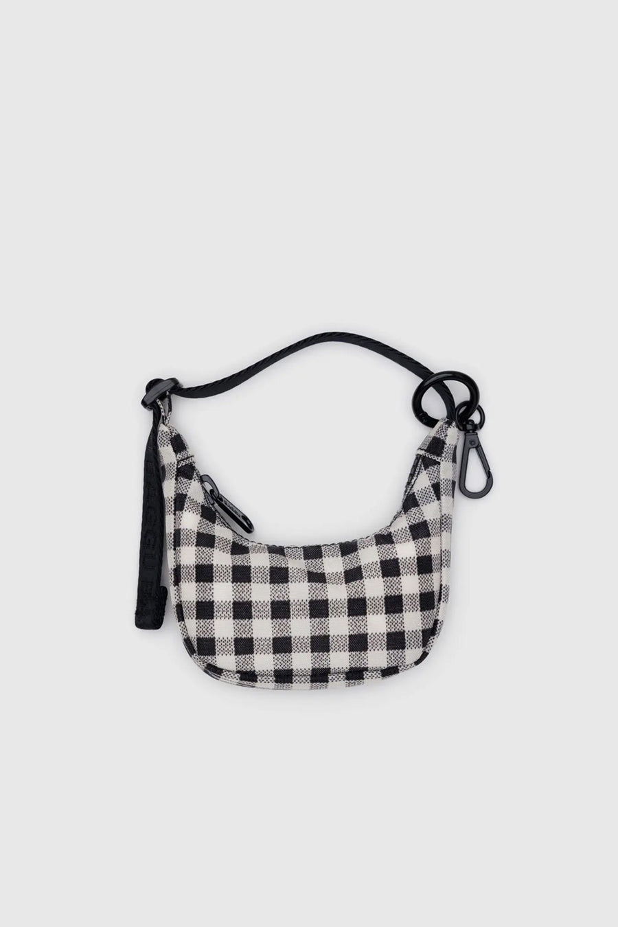 Baggu - Crescent Bag Charm, Black White Gingham