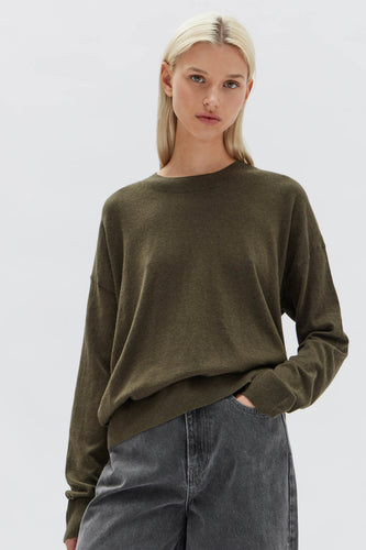 Assembly Label - Cotton Cashmere Lounge Sweater, Pea Marle
