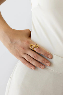 Flash Jewellery - Swirl Ring, 14k Vermeil