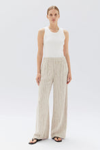 Assembly Label - Neva Stripe Linen Trouser, Oat Stripe