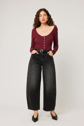 Rollas - Gigi Barrel Jean, 80s Black