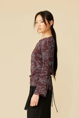 Ruby - Madrid Top, Burgundy Floral