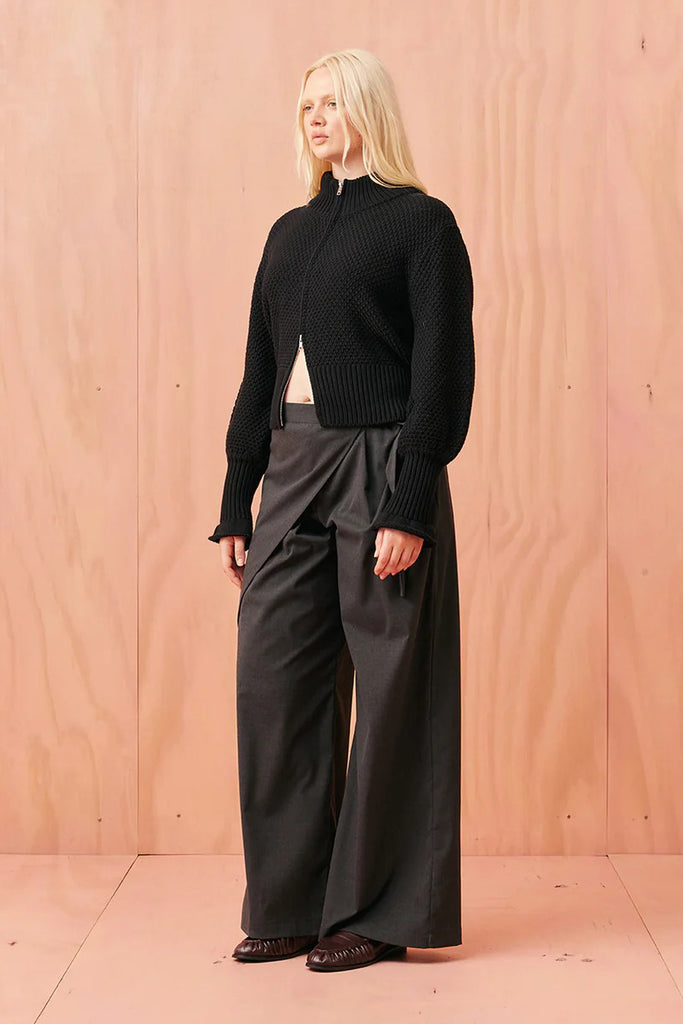 Ruby - Matilda Cotton Zip Cardigan, Black – Trouble & Fox