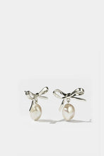 Meadowlark - Bow Pearl Stud Earrings, Sterling Silver