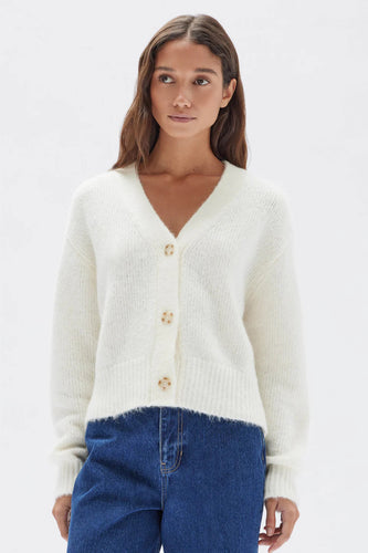 Assembly Label - Evi Wool Knit Cardigan, Cream