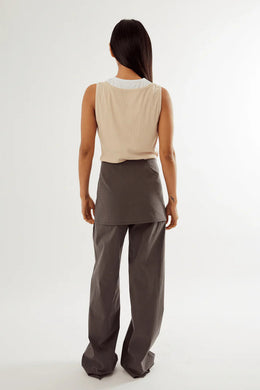 Commonplace - Fifi Layered Trouser, Taupe