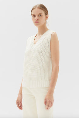 Assembly Label - Charlotte Cotton Knit Vest, Cream