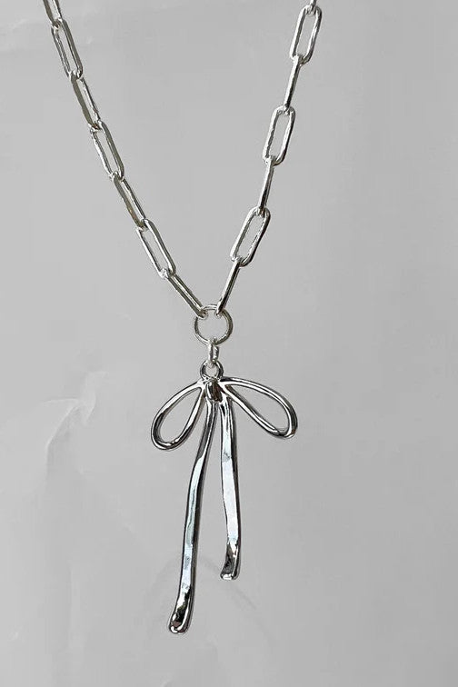 Crushes - Bow Anchor Necklace, Silver