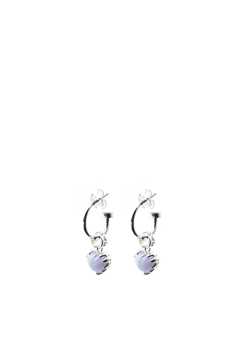 Stolen Girlfriends Club Jewellery - Love Anchor Earrings, Blue Lace Agate/ Sterling Silver