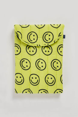 Baggu - Puffy Laptop Sleeve 16”, Yellow Happy
