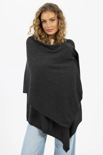 Humidity - Wide Wrap Scarf, Charcoal