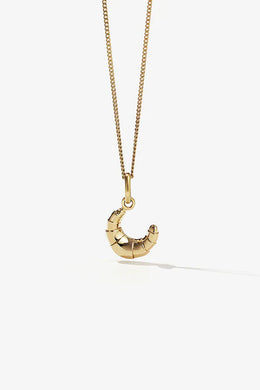 Meadowlark - Croissant Charm Necklace, Gold Plated