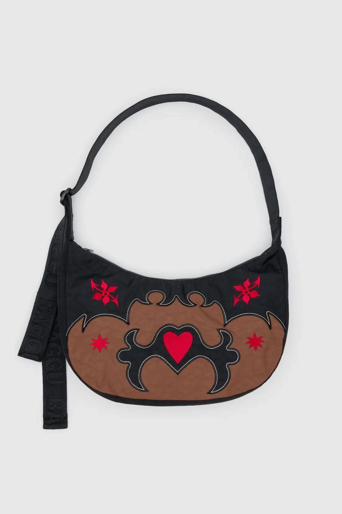 Baggu - Medium Nylon Crescent Bag, Western Appliqué
