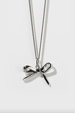 Meadowlark - Bow Charm Necklace, Sterling Silver