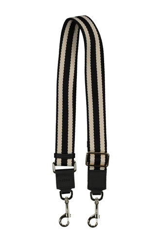 Saben - Feature Bag Strap, White/Black Stripe