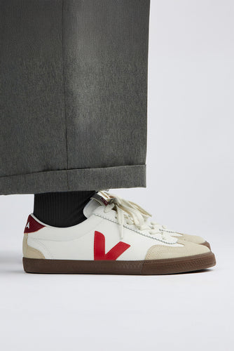 Veja - Volley Leather Sneaker, White/Pekin/Bark
