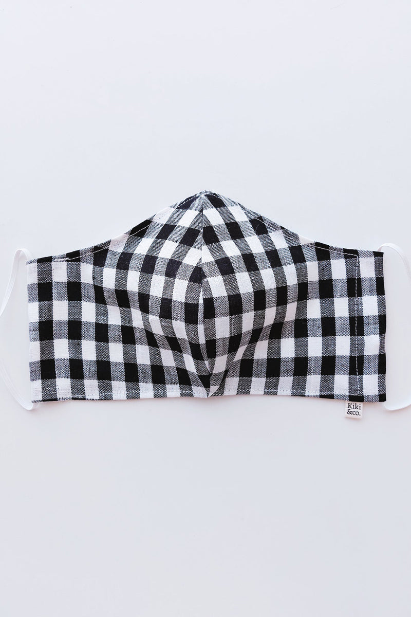 Kiki & Co - Face Mask, Black Gingham