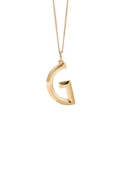 Meadowlark - C Faceted Letter Necklace, Gold Plated