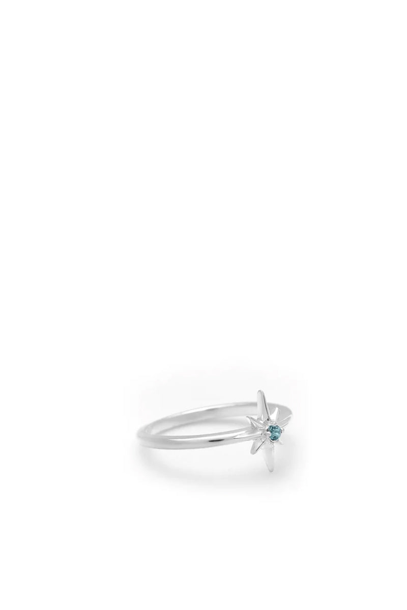 Stolen Girlfriends Club Jewellery - Lucky Star Ring, Sterling Silver and London Topaz