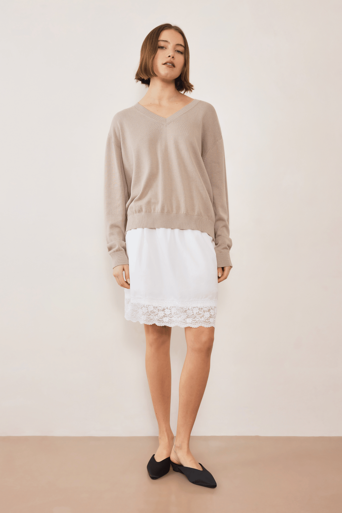 Commonplace - Night Night Lace Skirt, White