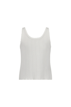 Commonplace - Riviera Pointelle Tank, Cream/ Blue