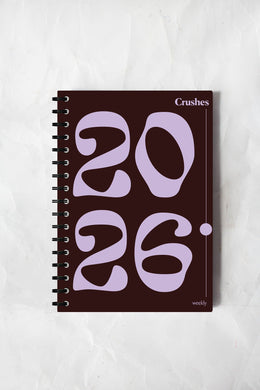 Crushes - 2026 Weekly Diary, Maroon (Seconds)