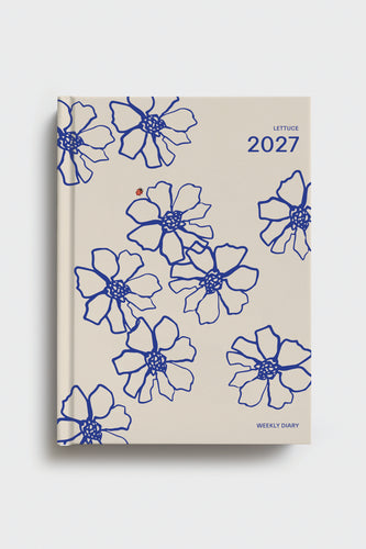 Lettuce - Weekly Diary 2027, Blue Flowers