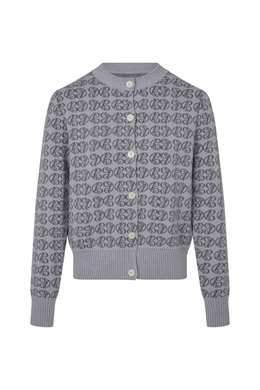 Commonplace – CPD Monogram Cardigan, Sky/Navy