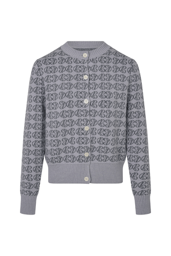 Commonplace – CPD Monogram Cardigan, Sky/Navy