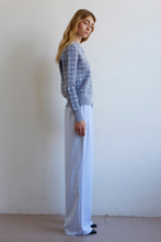 Commonplace – CPD Monogram Cardigan, Sky/Navy