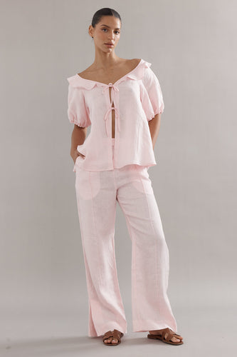 Caitlin Crisp - Little Darling Blouse, Pink Linen