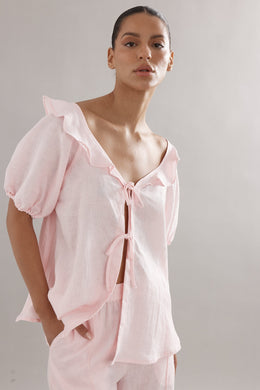 Caitlin Crisp - Little Darling Blouse, Pink Linen