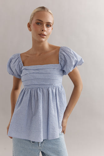 Caitlin Crisp - Piper Bodice, Blue Gingham