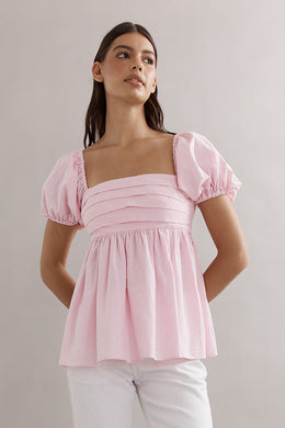 Caitlin Crisp - Piper Bodice, Pink Seersucker