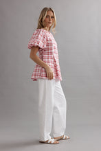 Caitlin Crisp - Sofia Blouse, Berry Plaid