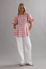 Caitlin Crisp - Sofia Blouse, Berry Plaid