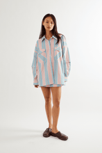 Commonplace - Eastern Shirt, Baby Blue/ Pink Stripe