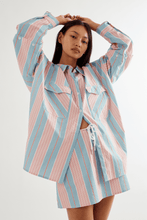 Commonplace - Eastern Shirt, Baby Blue/ Pink Stripe