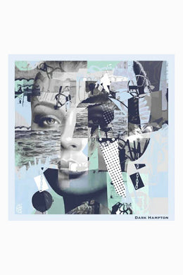 Dark Hampton - DH x Joel Hart Flux Petite Silk Scarf, Blue Multi