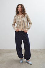 Commonplace - Dawn Cotton Cardigan, Beige Polka Dot