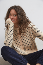 Commonplace - Dawn Cotton Cardigan, Beige Polka Dot