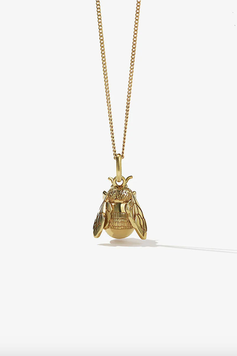 Meadowlark - Bee Charm Necklace, Gold Plated