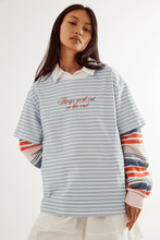 Commonplace - Morale T Shirt, Blue Stripe