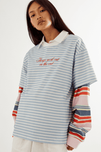 Commonplace - Morale T Shirt, Blue Stripe