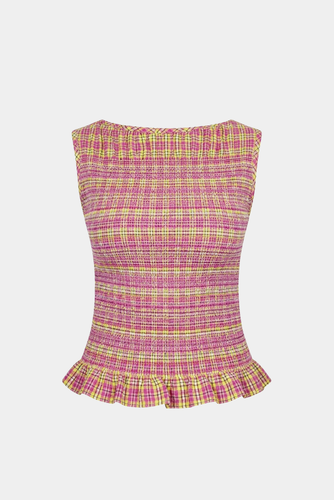 Ruby - Anastasia Tank, Pink Yellow Tartan